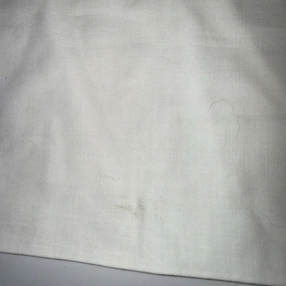 Vintage white pillowcase w/ pink floral embroidery & hand-crocheted lace edge
